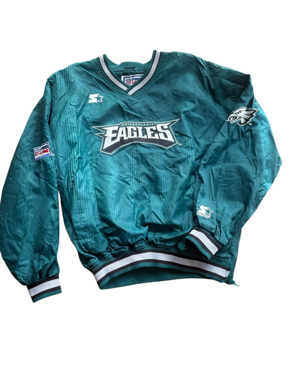 Vintage 90s Starter Pro Line Philadelphia Eagles Pullover Jacket Size XL NFL